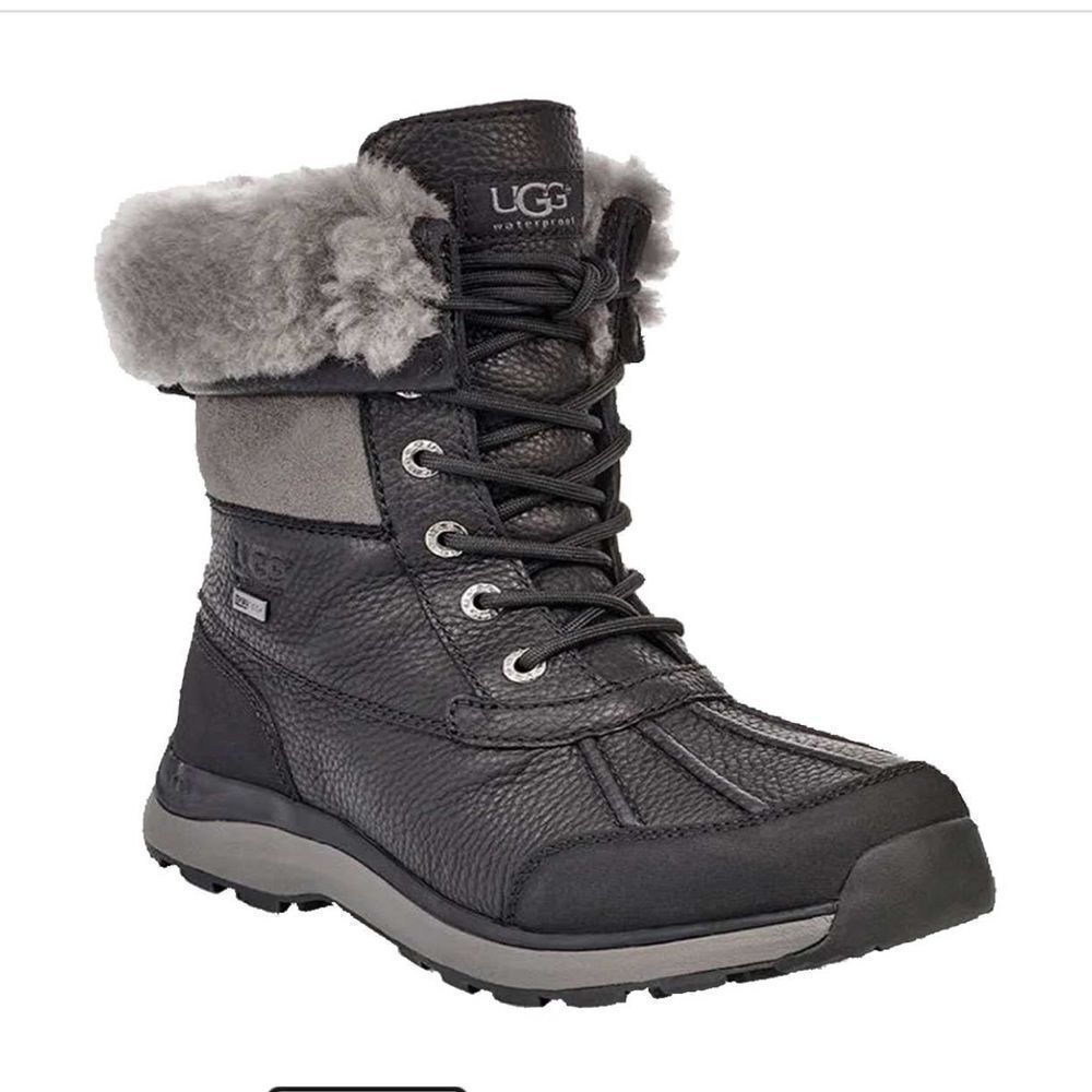 UGG Women's Black and Gray Fur-Lined Boots